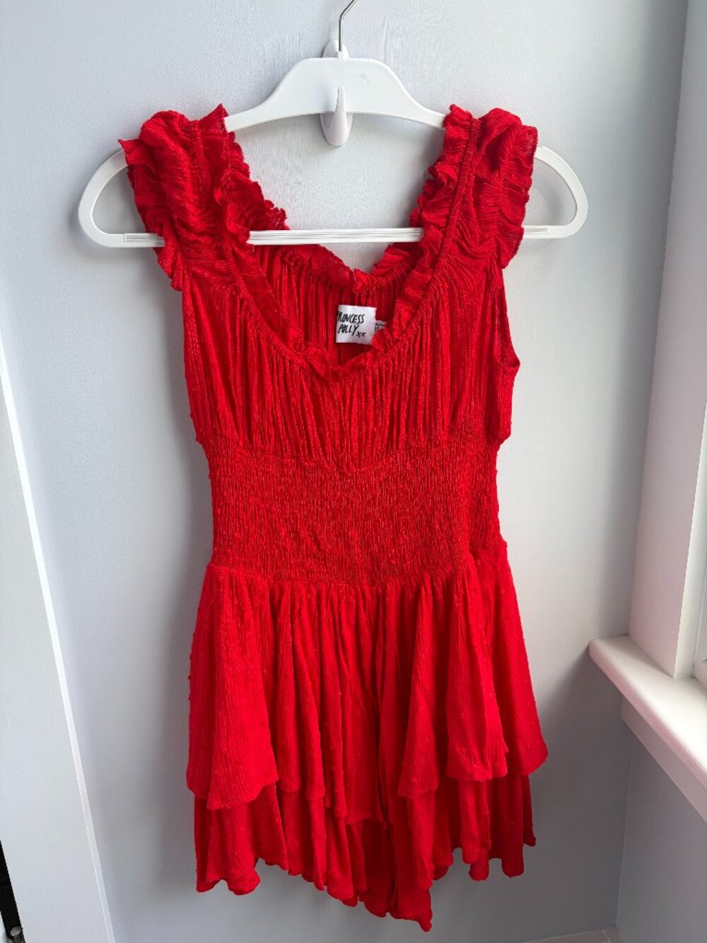 Red Princess Polly Romper